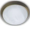 LED-Deckenleuchte rund, Glas Alabaster, Dekorring Altmessing, Ø 25cm