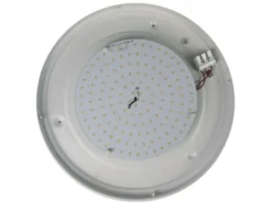 LED-Deckenleuchte rund, Glas Alabaster, Dekorring Messing poliert, Ø 40cm