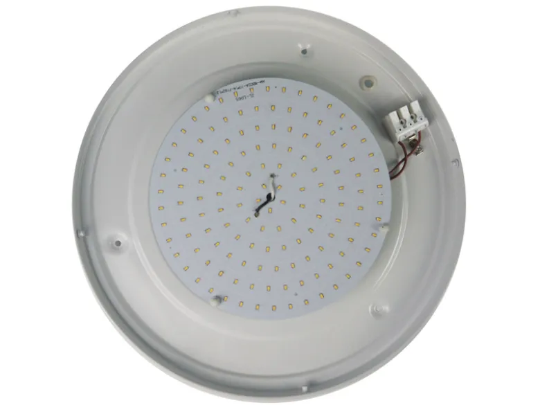 LED-Deckenleuchte rund, Glas Alabaster, Dekorring Messing poliert, Ø 40cm
