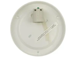 LED Deckenleuchte rund, Glas Alabaster, Dekorring Messing matt, Ø 30cm