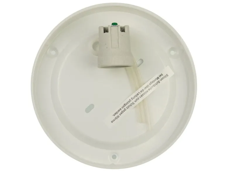 LED Deckenleuchte rund, Glas Alabaster, Dekorring Messing matt, Ø 30cm