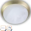 LED Deckenleuchte rund, Glas Alabaster, Dekorring Messing matt, Ø 35cm