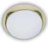 LED-Deckenleuchte rund, Opalglas matt, Dekorring Messing poliert, Ø 25cm
