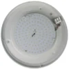 LED-Deckenleuchte rund, Opalglas matt, Dekorring Chrom, Ø 50cm