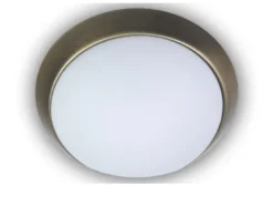 LED-Deckenleuchte rund, Opalglas matt, Dekorring Altmessing, Ø 40cm
