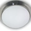 LED-Deckenleuchte rund, Opalglas matt, Dekorring Nickel matt, Ø 45cm
