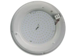 LED-Deckenleuchte rund, Opalglas matt, Dekorring Altmessing, Ø 45cm