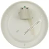 LED Deckenleuchte rund, Schliffglas satiniert, Dekorring Altmessing, Ø 35cm