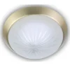 LED-Deckenleuchte rund, Schliffglas satiniert, Dekorring Messing matt, Ø 35cm