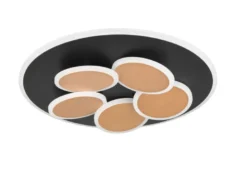 LED Deckenleuchte Schwarz Gold dimmbar mit Fernbedienung & Tageslicht Ø 49cm