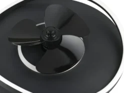 LED Deckenleuchte Schwarz mit Ventilator und Fernbedienung, Ø 50cm