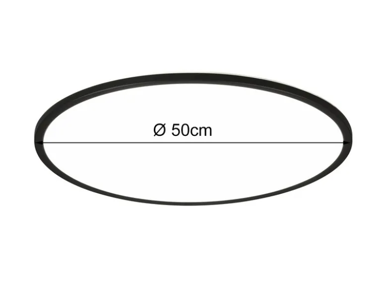 LED Deckenleuchte SCOTT Schwarz, dimmbar & Lichtfarbe einstellbar, Ø 50cm