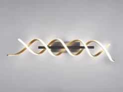 LED Deckenleuchte SEQUENCE hell & dimmbar über Schalter, Schwarz Gold, B: 90cm