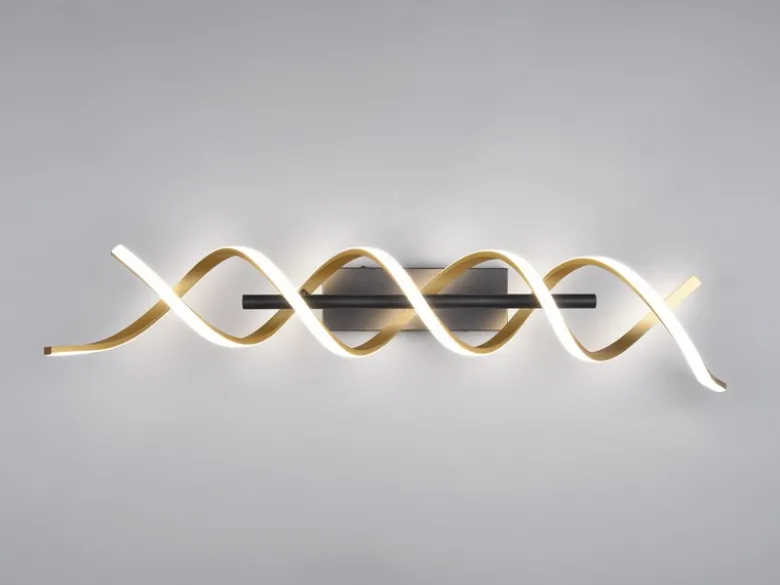 LED Deckenleuchte SEQUENCE hell & dimmbar über Schalter, Schwarz Gold, B: 90cm