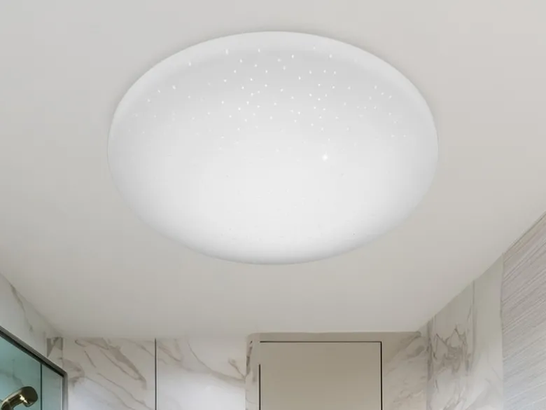 LED Deckenleuchte SILMA klein mit Sternenhimmel fürs Bad IP44, Ø 28cm