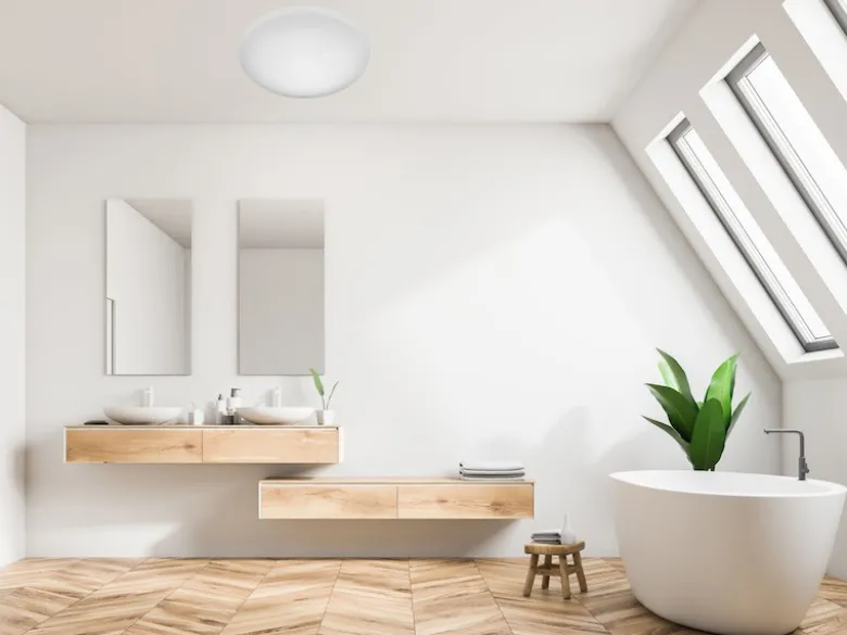 LED Deckenleuchte SILMA klein mit Sternenhimmel fürs Bad IP44, Ø 28cm