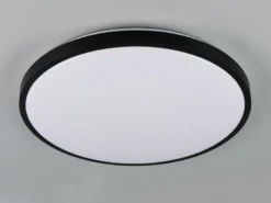 LED Deckenleuchte SLOPE flach mit Fernbedienung, dimmbar, Schwarz, Ø 49cm