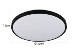 LED Deckenleuchte SLOPE flach mit Fernbedienung, dimmbar, Schwarz, Ø 49cm