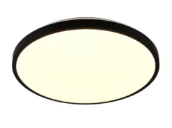 LED Deckenleuchte SLOPE flach mit Fernbedienung, dimmbar, Schwarz, Ø 49cm