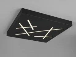 LED Deckenleuchte SNIP flach dimmbar Fernbedienung Schwarz Quadrat 50cm