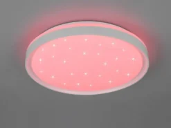 LED Deckenleuchte SOLIT flach dimmbar Fernbedienung, RGB, Weiß, Ø 39cm