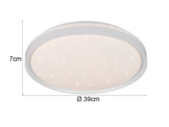 LED Deckenleuchte SOLIT flach dimmbar Fernbedienung, RGB, Weiß, Ø 39cm
