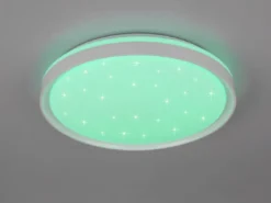 LED Deckenleuchte SOLIT flach dimmbar Fernbedienung, RGB, Weiß, Ø 39cm