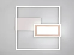 LED Deckenleuchte SPIRO flach Grau Coffee mit Fernbedienung dimmbar, Breite 53cm