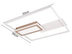 LED Deckenleuchte SPIRO flach Grau Coffee mit Fernbedienung dimmbar, Breite 53cm