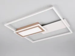 LED Deckenleuchte SPIRO flach Grau Coffee mit Fernbedienung dimmbar, Breite 53cm