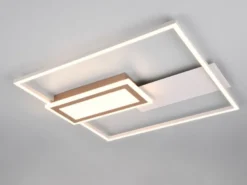 LED Deckenleuchte SPIRO flach Grau Coffee mit Fernbedienung dimmbar, Breite 53cm