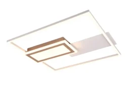 LED Deckenleuchte SPIRO flach Grau Coffee mit Fernbedienung dimmbar, Breite 53cm