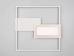 LED Deckenleuchte SPIRO flach Grau Coffee mit Fernbedienung dimmbar, Breite 53cm