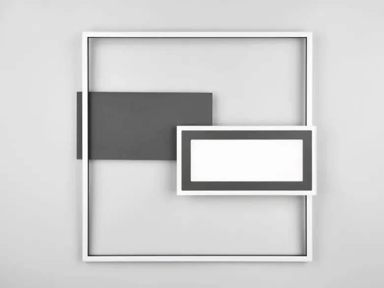 LED Deckenleuchte SPIRO mit Fernbedienung flach Schwarz, dimmbar, Breite 53cm