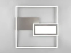 LED Deckenleuchte SPIRO mit Fernbedienung flach Silber, dimmbar, Breite 53cm