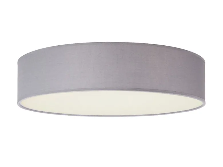 LED Deckenleuchte Stoff Grau / Abdeckung satiniert, Ø 40cm