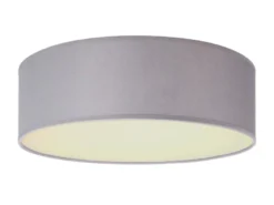 LED Deckenleuchte Stoff Grau / Abdeckung satiniert, Ø 30cm
