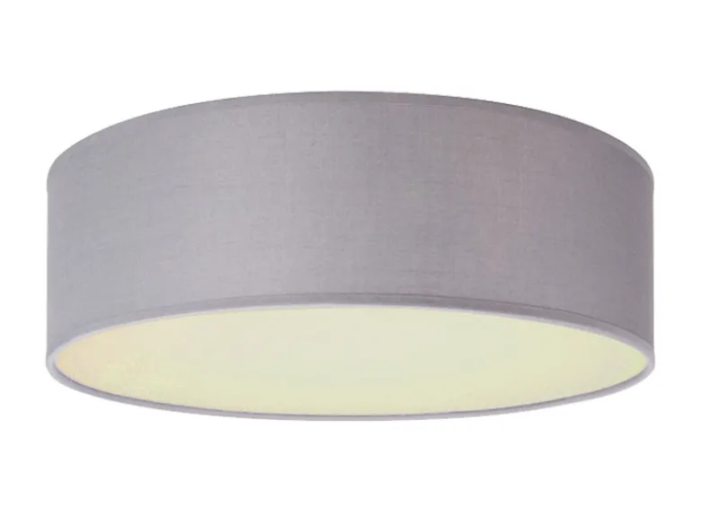 LED Deckenleuchte Stoff Grau / Abdeckung satiniert, Ø 30cm