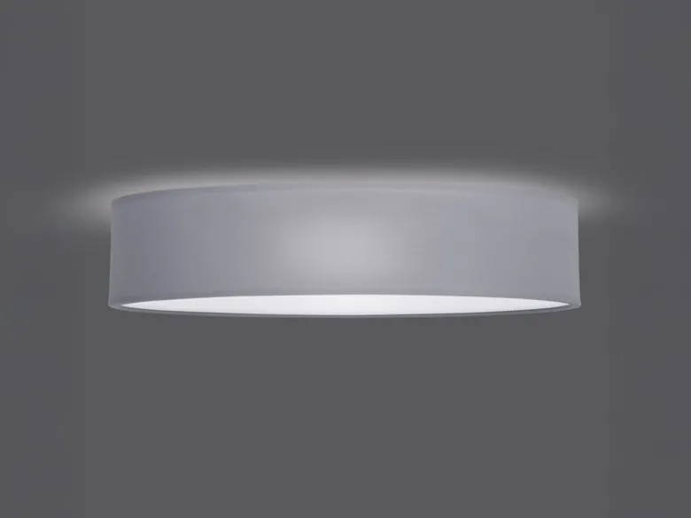 LED Deckenleuchte Stoff Grau / Abdeckung satiniert, Ø 50cm