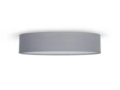 LED Deckenleuchte Stoff Grau / Abdeckung satiniert, Ø 50cm