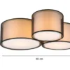 LED Deckenleuchte Stoff 2-lagig Organza transparent Schwarz innen Weiß, B: 65cm