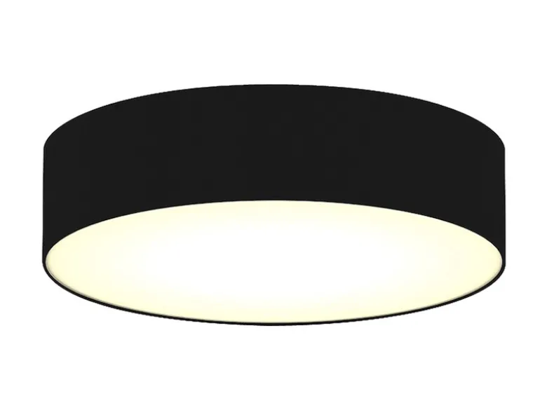 LED Deckenleuchte Stoff Schwarz / Abdeckung satiniert, Ø 40cm