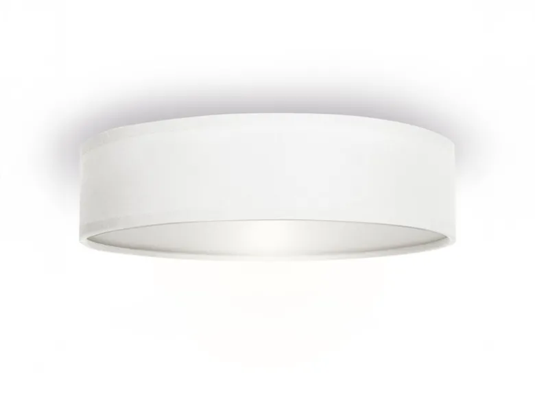 LED Deckenleuchte Stoff Weiß / Abdeckung satiniert, Ø 40cm