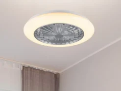 LED Deckenleuchte STRALSUND mit Ventilator, Fernbedienung & Tageslicht Ø 49cm