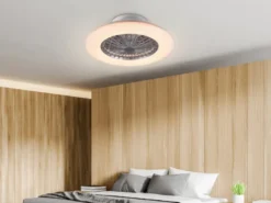 LED Deckenleuchte STRALSUND mit Ventilator, Fernbedienung & Tageslicht Ø 49cm