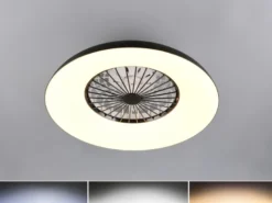 LED Deckenleuchte SVAERHOLT mit Ventilator, Tageslicht und Fernbedienung Ø 60cm