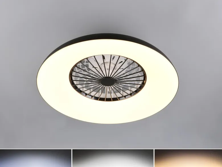 LED Deckenleuchte SVAERHOLT mit Ventilator, Tageslicht und Fernbedienung Ø 60cm