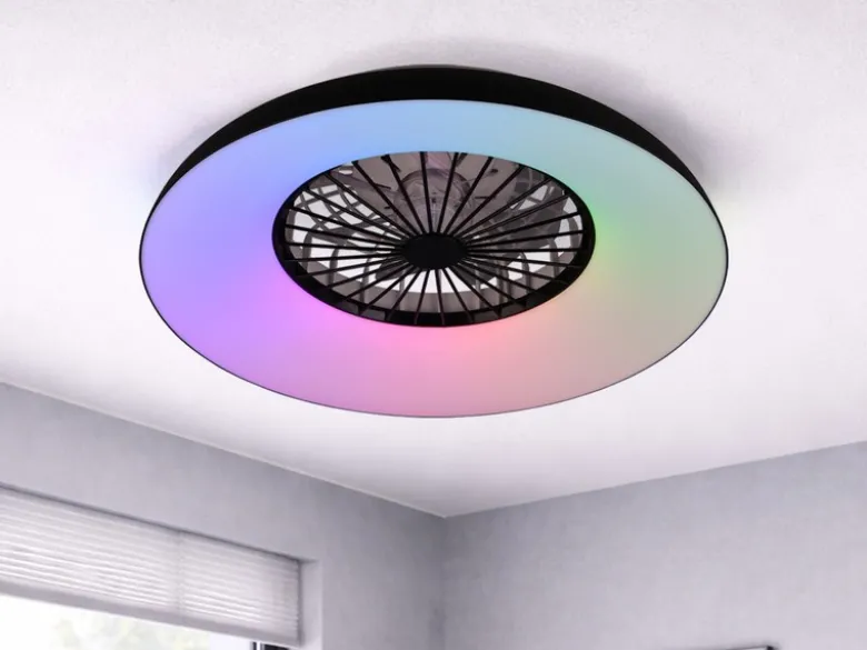 LED Deckenleuchte SVAERHOLT mit Ventilator, Tageslicht und Fernbedienung Ø 60cm