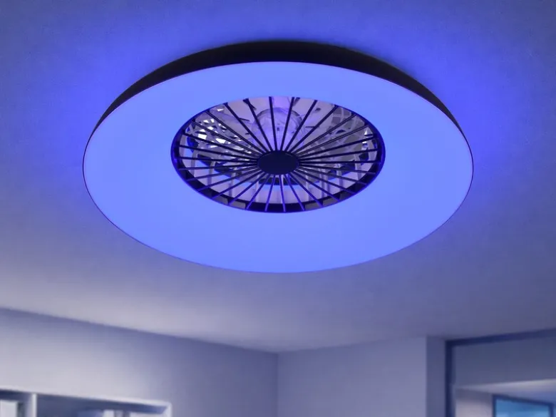 LED Deckenleuchte SVAERHOLT mit Ventilator, Tageslicht und Fernbedienung Ø 60cm
