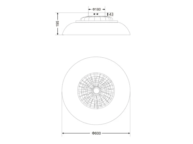 LED Deckenleuchte SVAERHOLT mit Ventilator, Tageslicht und Fernbedienung Ø 60cm